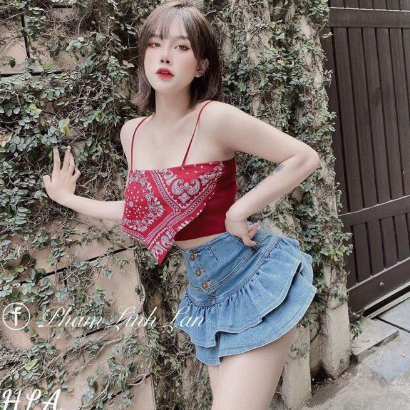 Chân váy jeans tầng xòe siêu hot cao cấp