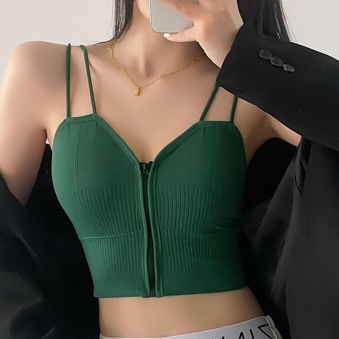 198830 Áo Hai Dây Có Đệm Ngực Với Dây Kéo Sau Lưng Gợi Cảm