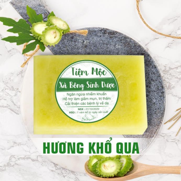 Xà phòng làm sạch mụn lưng Tiệm Mộc 130gr dạng bánh hương thơm hoa trái