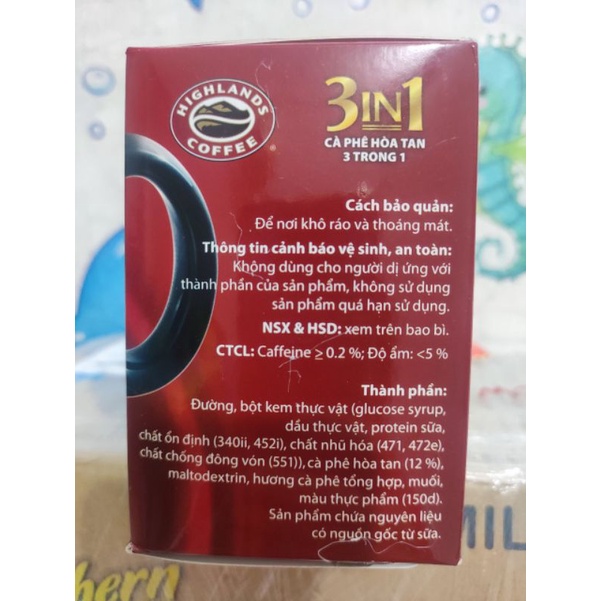 Cà Phê Highlands Coffee 3in1 Hộp 20 Gói x 17g