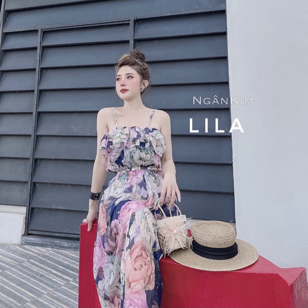 Váy maxi 2 dây họa tiết hoa , đầm maxi 2 dây voan dáng dài - mã A007- thời trang thiết kế | BigBuy360 - bigbuy360.vn