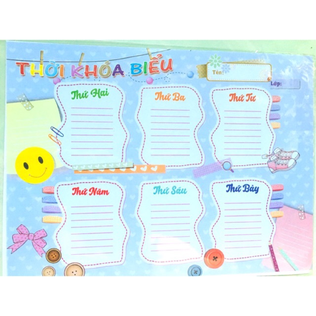 Sỉ vpp - Thời khóa biểu kiểu dáng dễ thương