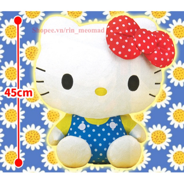 [MẪU MỚI 2020] Hello Kitty - Basic White Dot Doll Giga Jumbo CỠ LỚN Big Plushy Gấu Bông Nhật Authentic