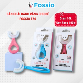 Bàn chải đánh răng cho bé chữ u chất liệu Silicon chịu được lực cắn, cho bé từ 2 tuổi - 6 tuổi FOSSIO E50