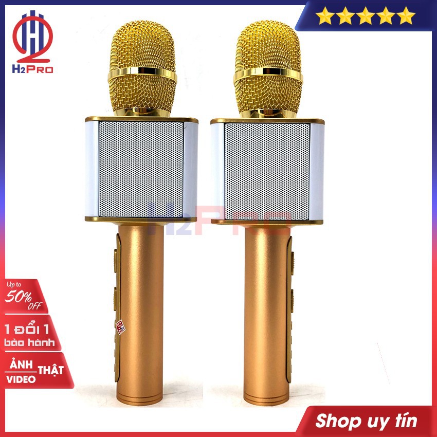 Micro bluetooth karaoke SDRD SD-08 H2Pro cao cấp USB-TF-AUX-pin khoẻ, hút tiếng, không rú rít (tặng 1 dây sạc 30k)