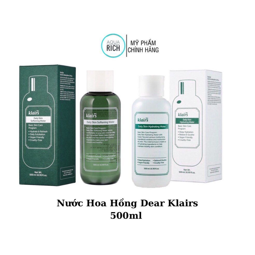 Nước Hoa Hồng Klairs Daily Skin Hydrating Water và Softening Water