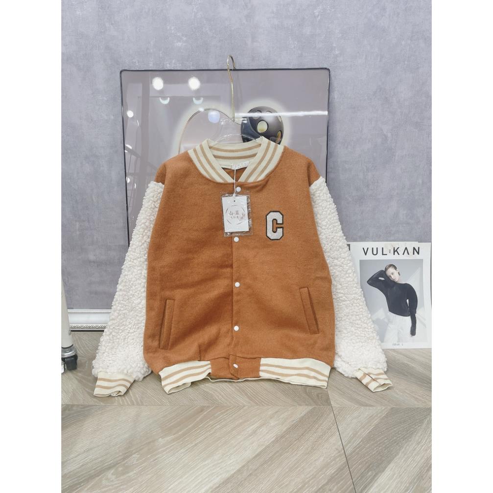[ 𝐅𝐑𝐄𝐄 𝐒𝐇𝐈𝐏 ] ÁO BOMER DẠ PHỐI LÔNG CHỮ C SIÊU ĐẸP Ạ