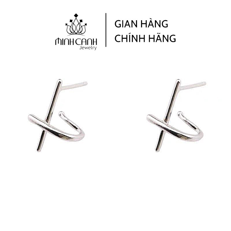 Khuyên Tai Bạc Hình Dấu Cộng - Minh Canh Jewelry