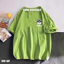 Áo Thun Nam Nữ Tay Lỡ Unisex Phông Trơn Oversize Form Rộng Basic Tee Hình thú cưng siêu đáng yêu