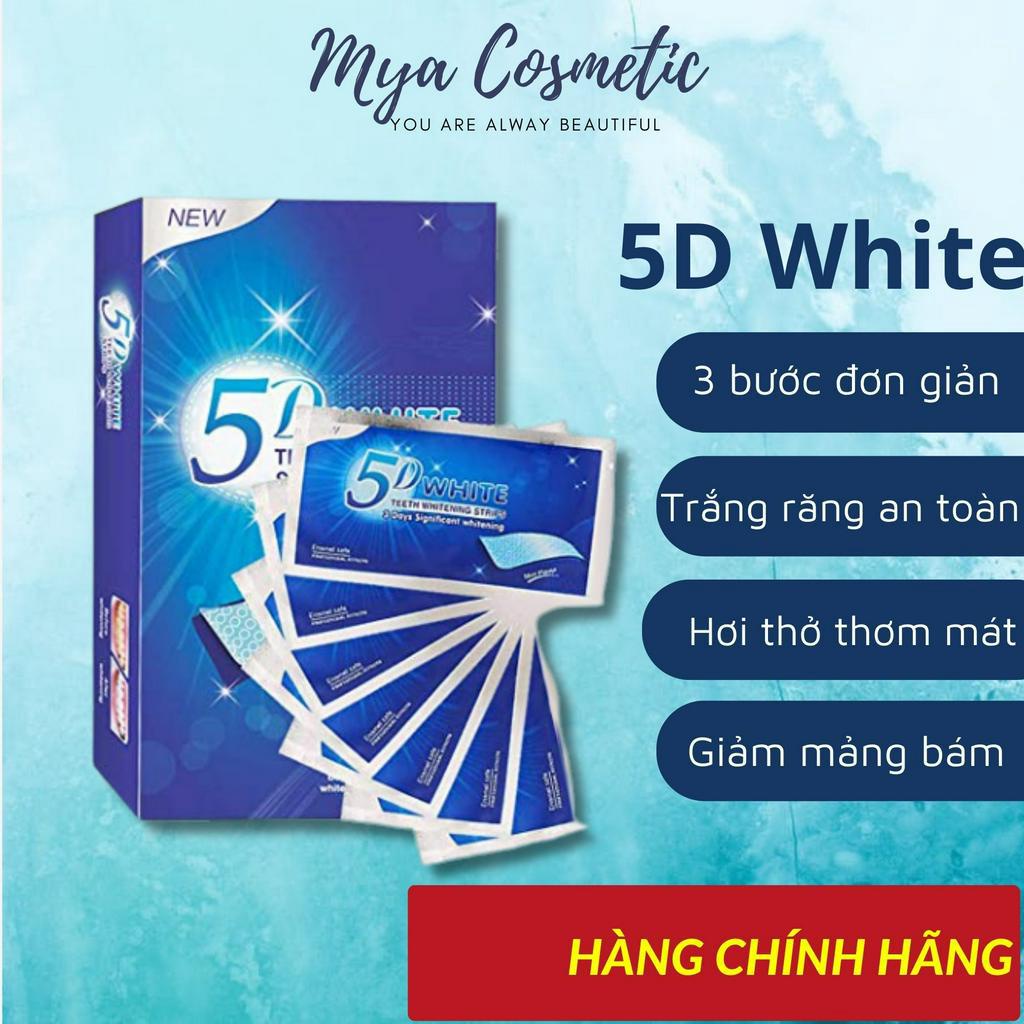 Miếng dán trắng răng 5D White Teeth Whitening Strips miếng dán giúp răng trắng sáng an toàn cho men răng