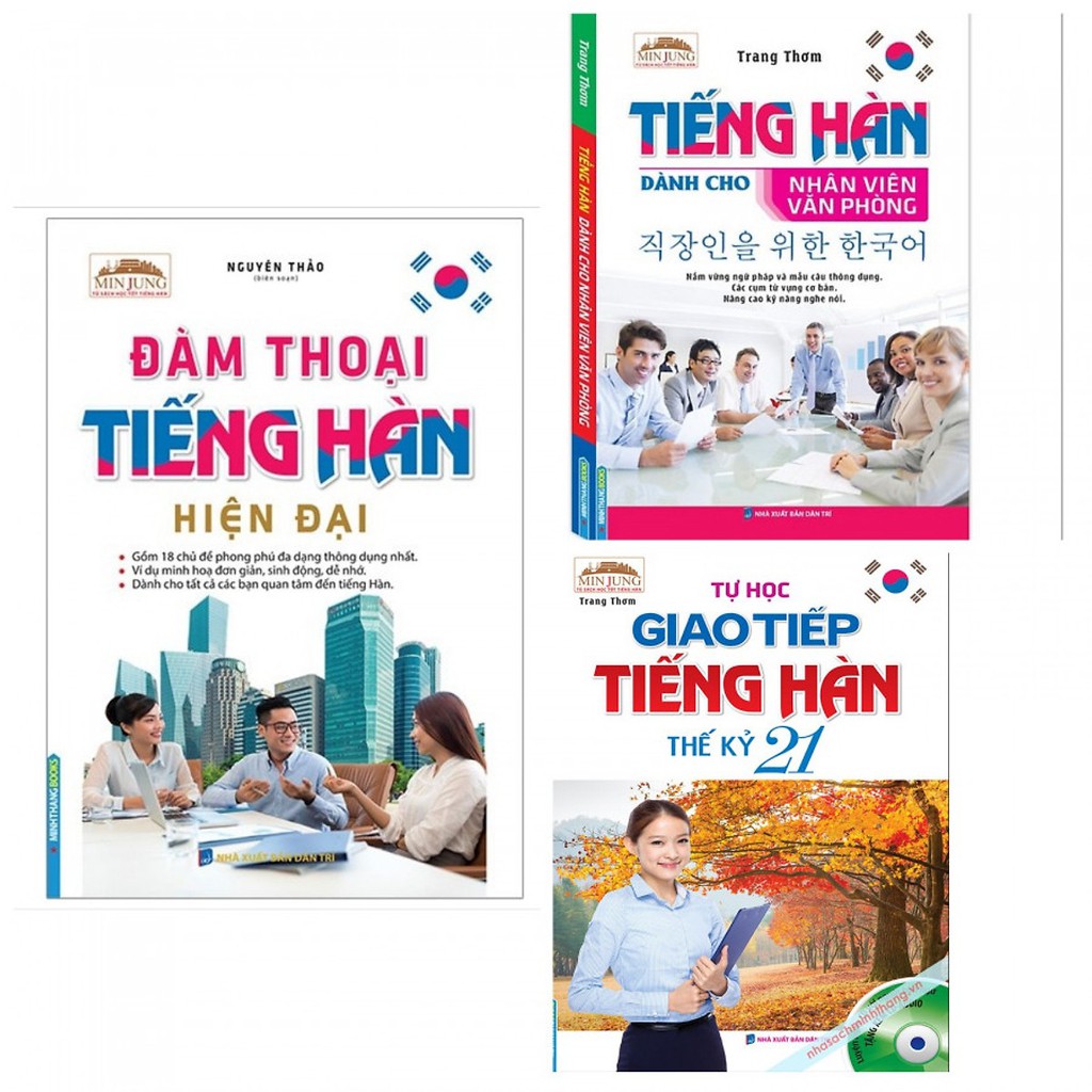 Sách Combo Học Tiếng Hàn: Đàm Thoại Tiếng Hàn Hiện Đại + Tiếng Hàn Dành Cho Nhân Viên Văn Phòng + Tự Học Giao Tiếp