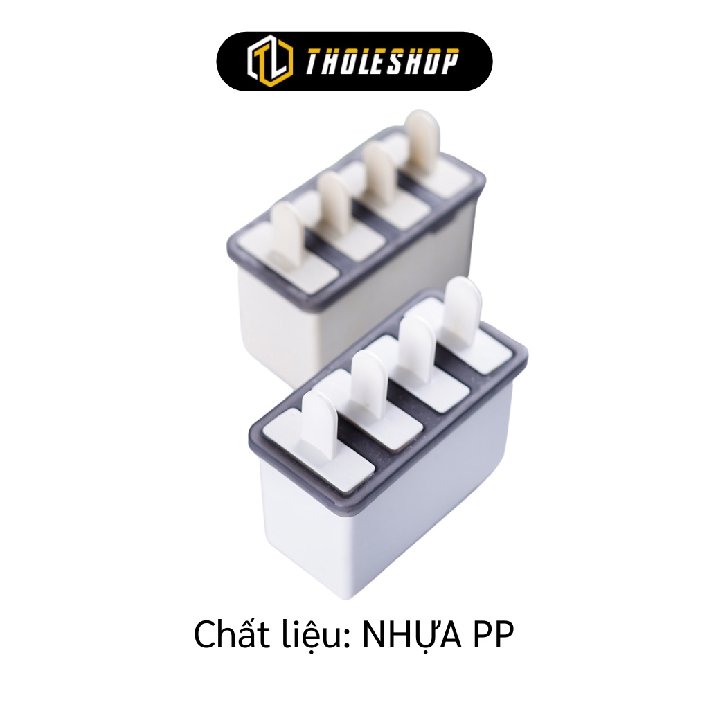 Khuôn Làm Kem - Hộp Làm Kem 4 Que - Khay Đông Đá Bằng Nhựa Cao Cấp  5087