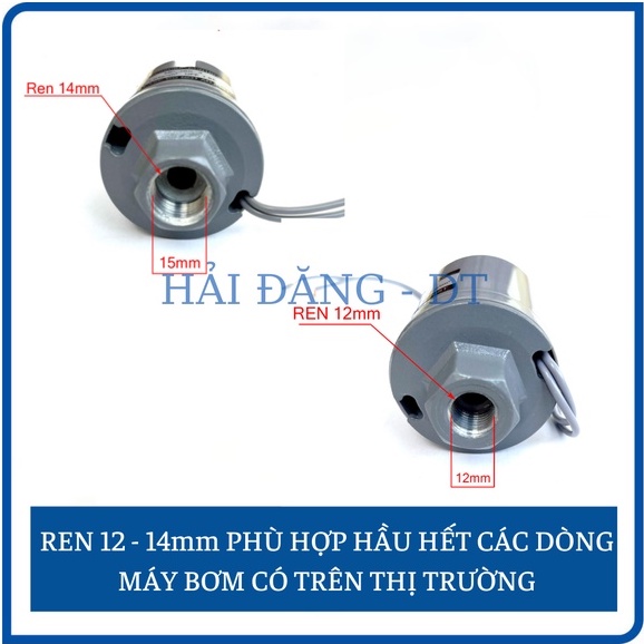 Rơ le máy bơm nước, Rơ le máy bơm tăng áp ren 12mm - 14mm