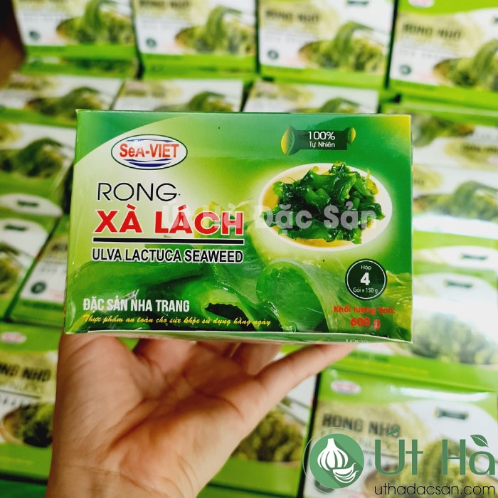 Rong Xà Lách SeA-VIET Hộp 600gr 4 Gói Rong Biển Tự Nhiên - Út Hà Đặc Sản