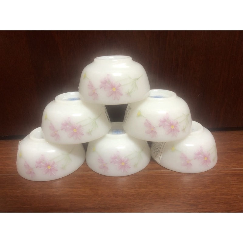 Hộp 6 bát chè, súp/chén súp(10cm) hoa hồng thuỷ tinh ngọc cao cấp USA Home Set nhập khẩu, an toàn cho sức khỏe KokiaHome