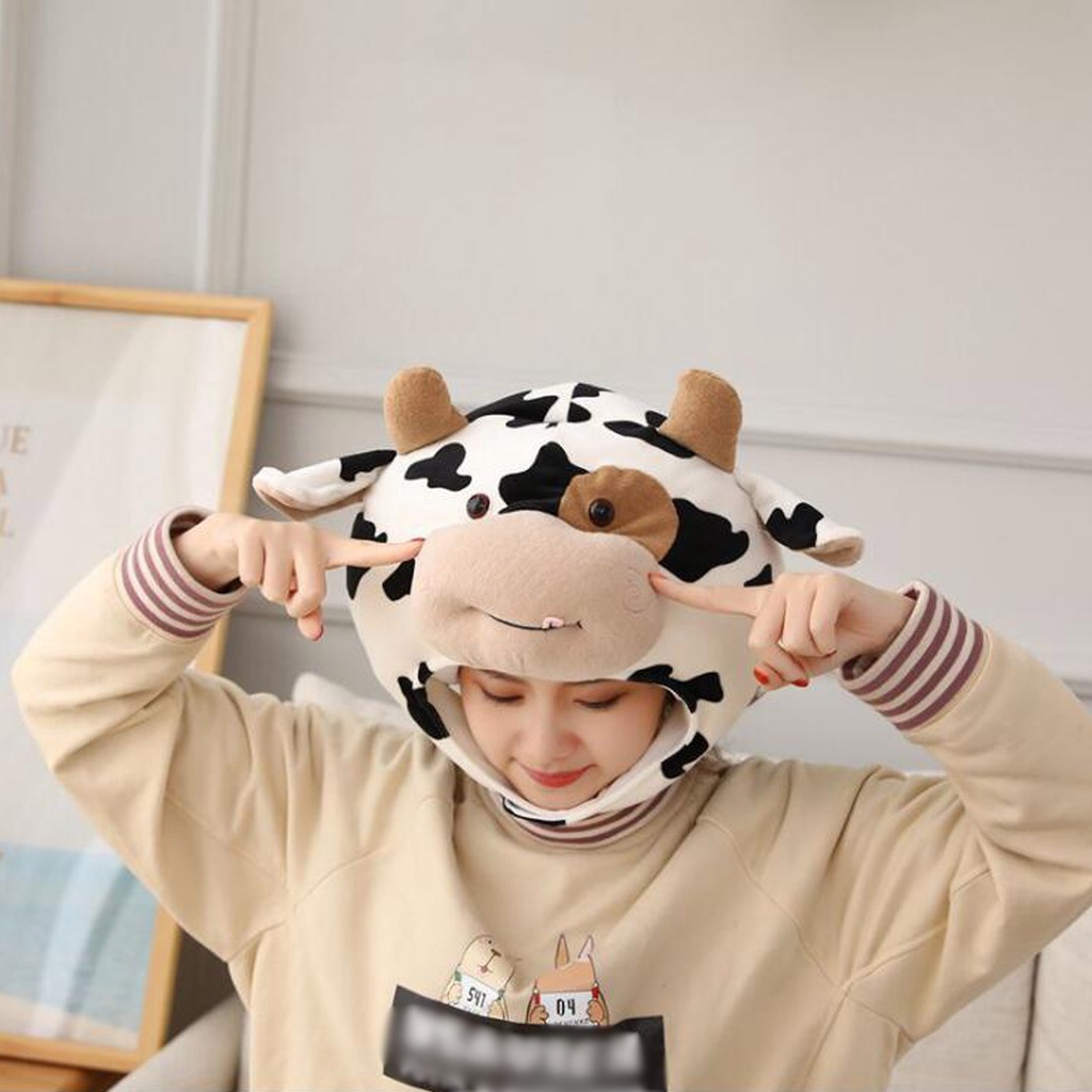 Mũ Hình Bò Sữa Hoạt Hình Dễ Thương Cho Bé