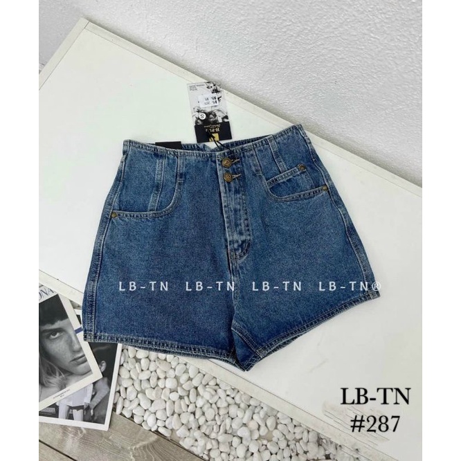 Quần sooc jeans 2 khuy cạp cao hàng QCL1