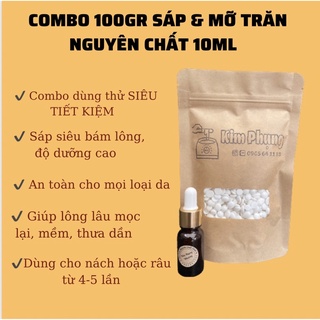 Combo dùng thử siêu tiết kiệm gồm 100gr sáp wax lông & 10ml mỡ trăn nguyên chất