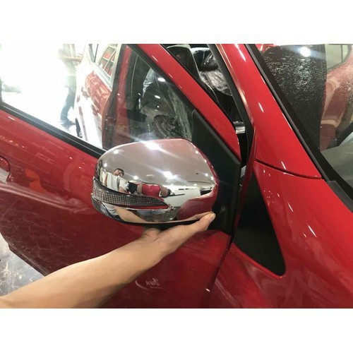 Bộ 2 Ốp Gáo Gương Xe Toyota Wigo 2018-2019 2020 2021 mạ Crom cao cấp có sẵn keo dính 2 mặt chuyên dụng