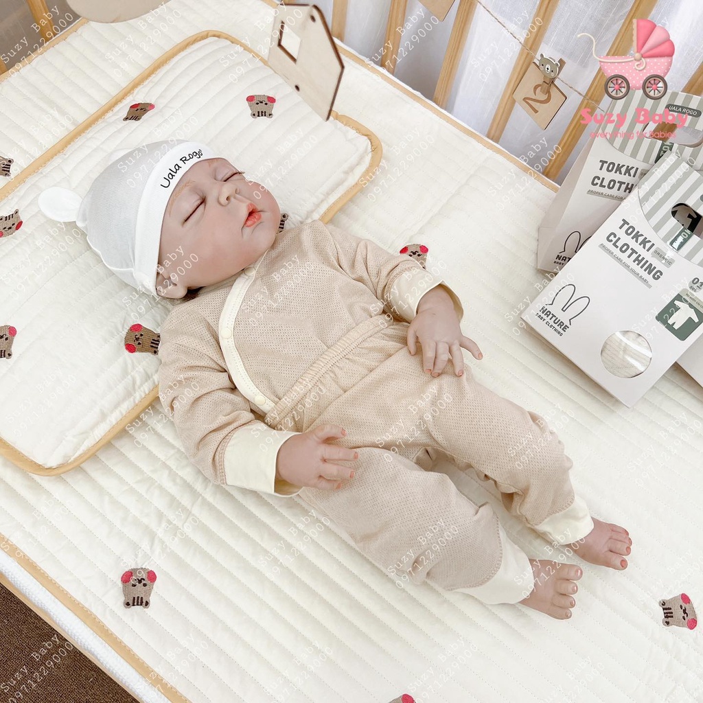 UALA ROGO -Bộ sơ sinh cài chéo Organic cotton