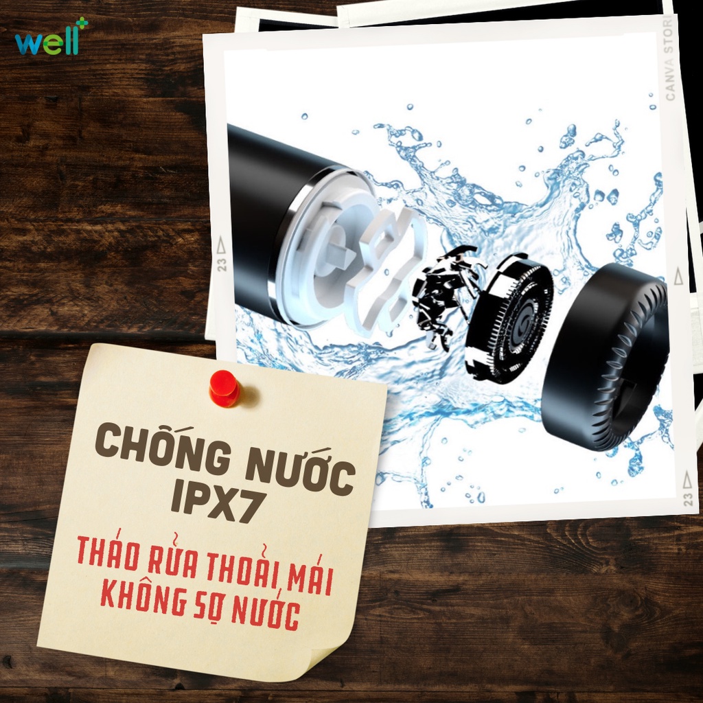 Máy Cạo Râu Mini Wellplus Cạo Sát Chân Râu 10s Lưỡi Dao Tự Mài Công Nghệ Đức