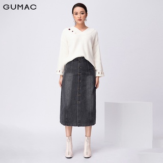 Chân váy jean đính nút GUMAC VJA11236