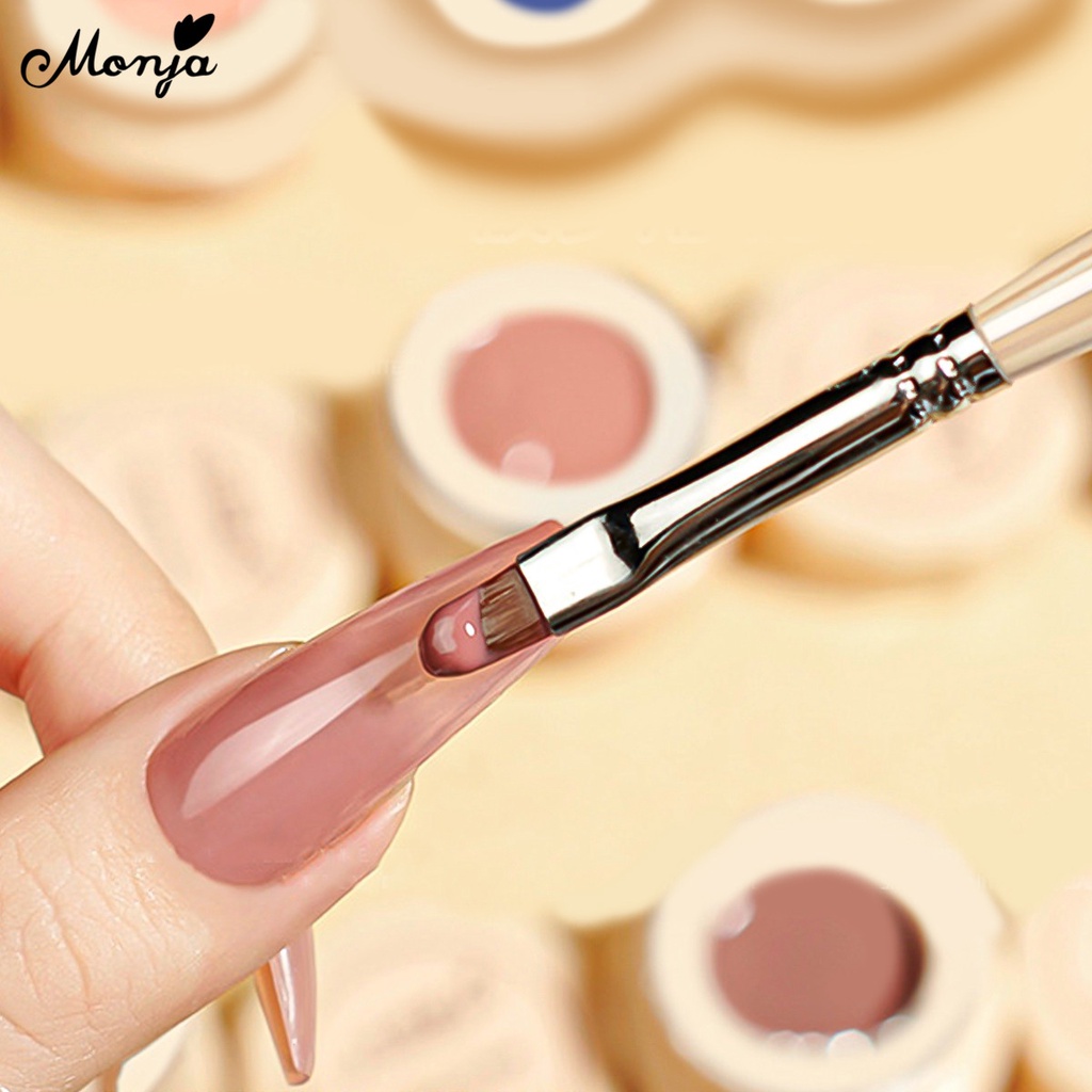 Gel sơn móng tay MONJA DIY 16 màu sắc trơn tùy chọn lấp lánh nhanh khô