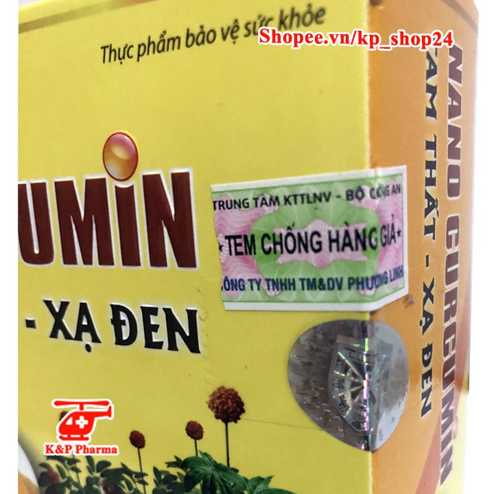 ✅ (CHÍNH HÃNG) Nano Curcumin Tam Thất Xạ Đen | Học Viện Quân Y - Giảm đau dạ dày, viêm tá tràng, đại tràng, lành vết mổ