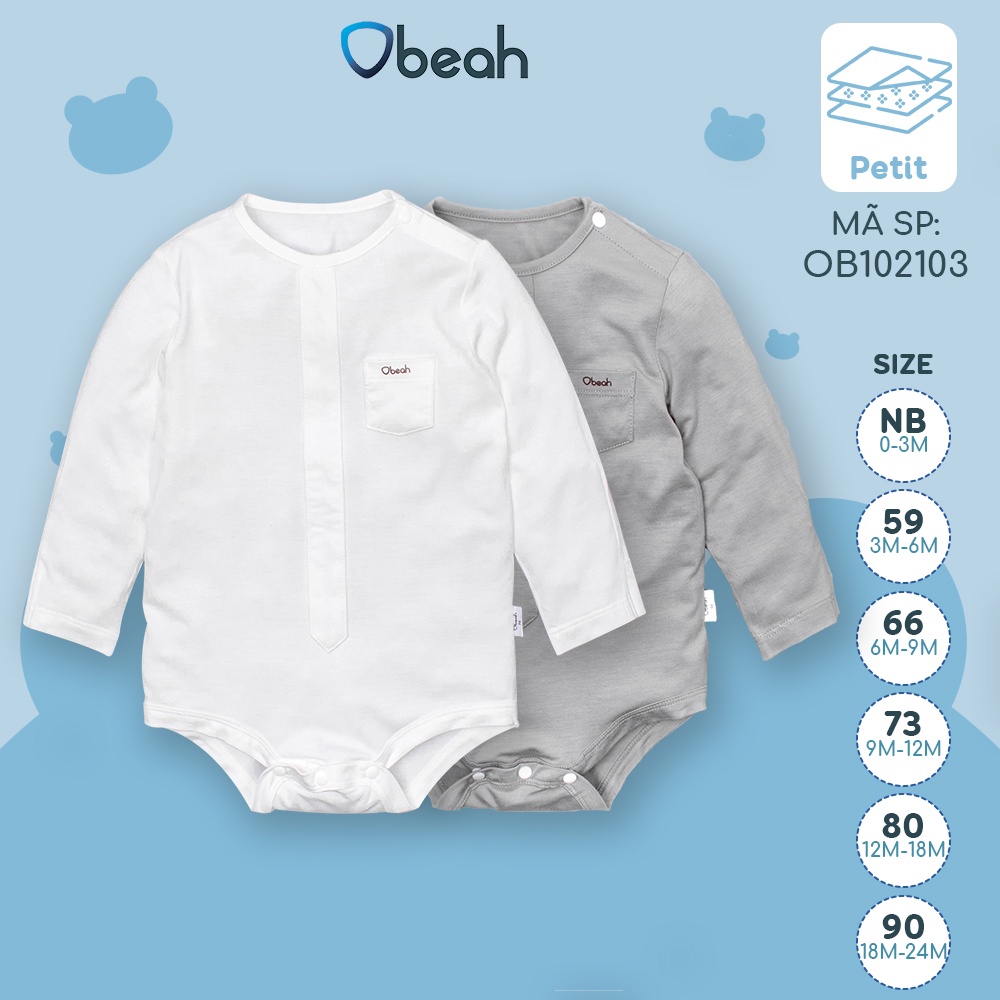 Body chip bé trai và bé gái dài tay thương hiệu Obeah OB102103