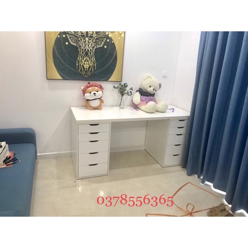 Bàn Ikera hộc tủ đen, trắng kích thước 1m6,m8,2m - Bàn gaming chất lượng