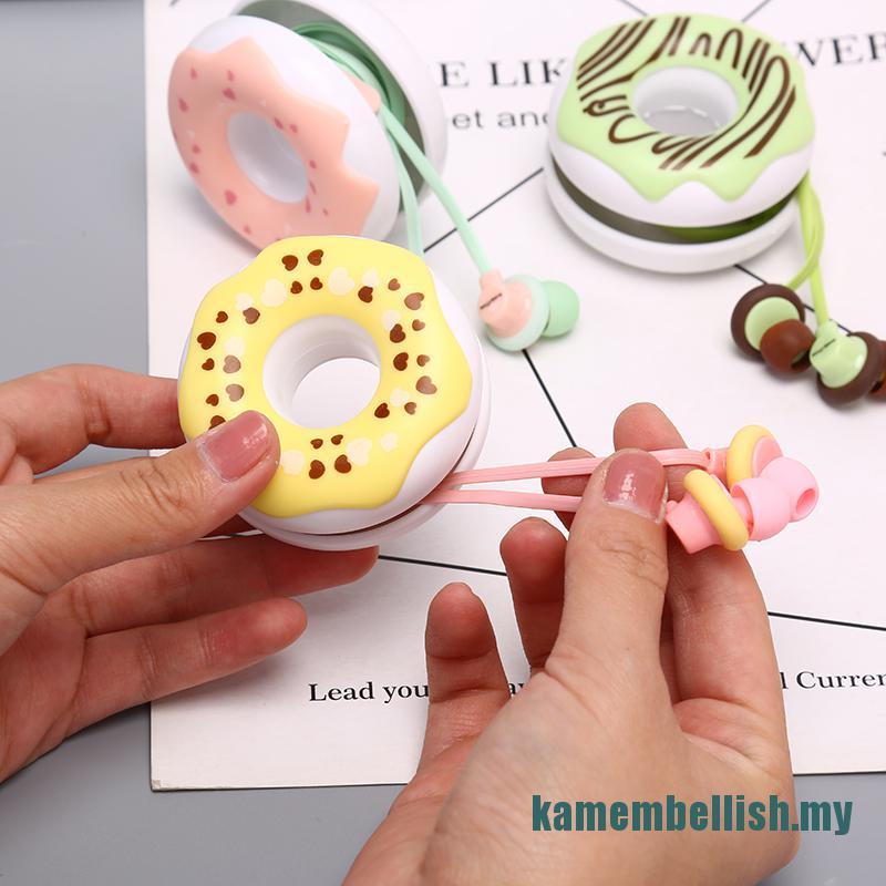 Dễ Thương Tai Nghe Nhét Tai Hình Bánh Donut Macarons 3.5mm