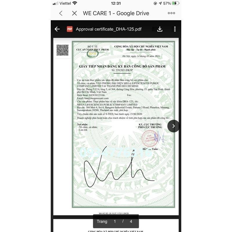 ✅ DHA 125 -hỗ trợ phát triển não bộ và thị giác lọ 30 viên