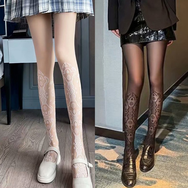 Tất Chân Xuyên Thấu Cao Qua Gối Phong Cách Lolita Gợi Cảm
