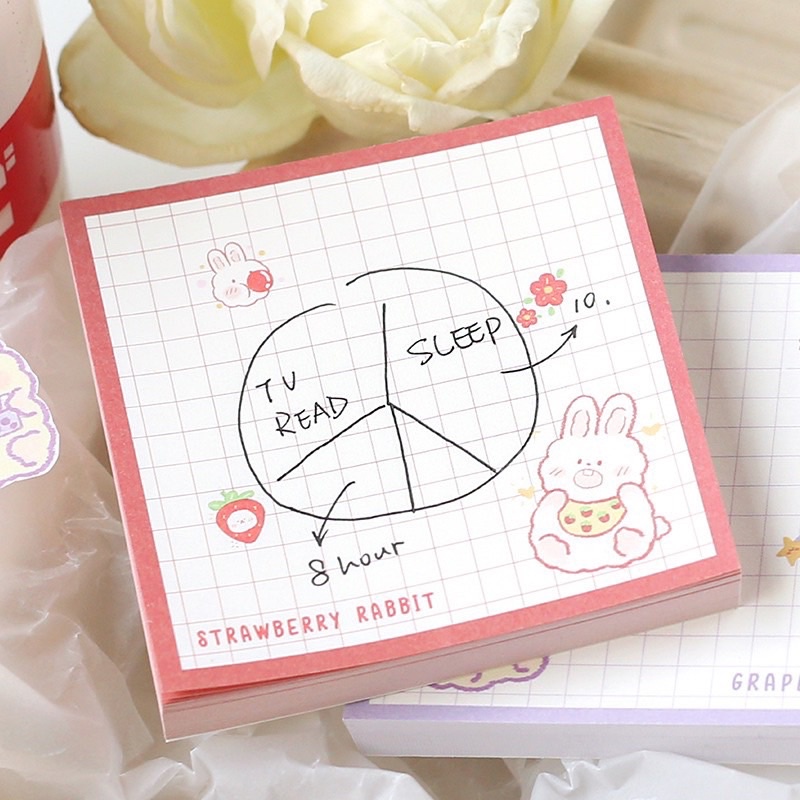 Giấy note ghi chú CARD LOVER kẻ caro hình khủng long đáng yêu