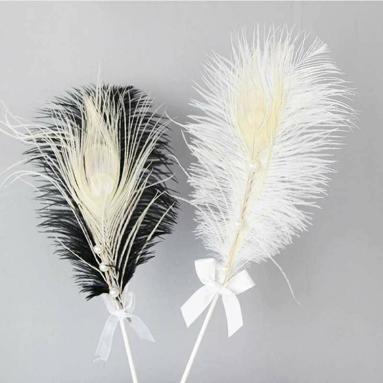 phụ kiện bánh kem hiện đại [FREESHIP❤️] que cắm bánh lông vũ