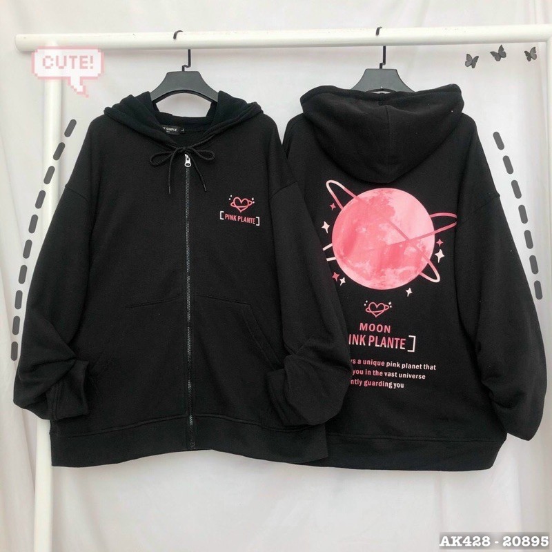 Áo Khoác Cặp Nam Nữ Nỉ Bông Dày Dặn Form Rộng Hàng QC Áo Khoác Jackets Nam Nữ Thun Nỉ in MOON PINK - AK3428 | BigBuy360 - bigbuy360.vn