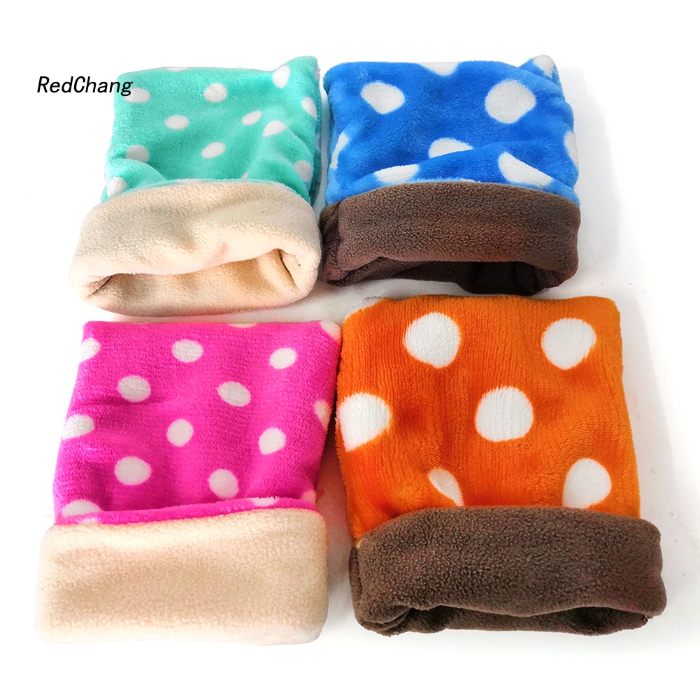 Rc ~ Túi Ngủ Thú Cưng Mini Bằng Vải Lông Họa Tiết Chấm Bi Dễ Thương Cho Chuột Hamster Guinea Pig
