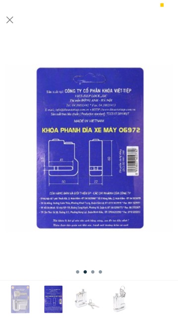 Khóa đĩa xe máy Việt Tiệp 06972