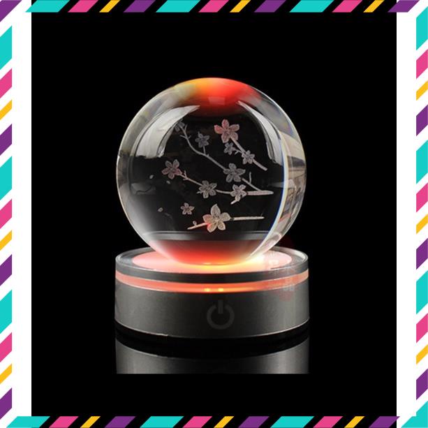 Quả Cầu Pha Lê 3D Phát Sáng Ban Đêm, Công Tắc Bật Tắt Chuyển Màu Sáng Linh Hoạt, Thích Hợp Quà Tặng, Decor Trang Trí