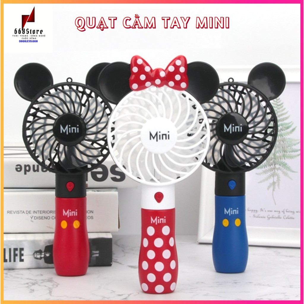 Quạt cầm tay mini hình tai mèo dễ thương,có đèn led, quạt tích điện dùng cho mùa hè[giao ngẫu nhiên]