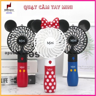 Quạt cầm tay mini hình tai mèo dễ thương,có đèn led, quạt tích điện dùng cho mùa hè