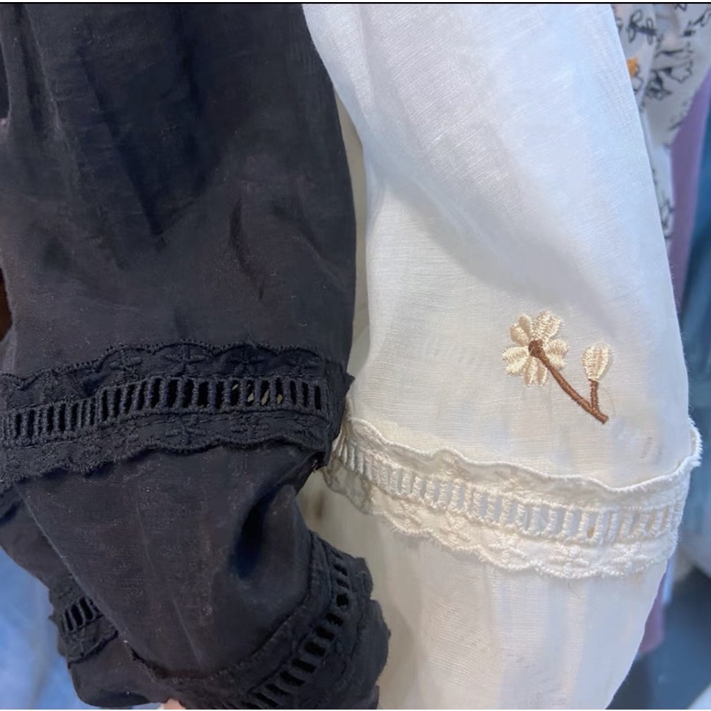 Áo von hoa cổ bẻ 6028