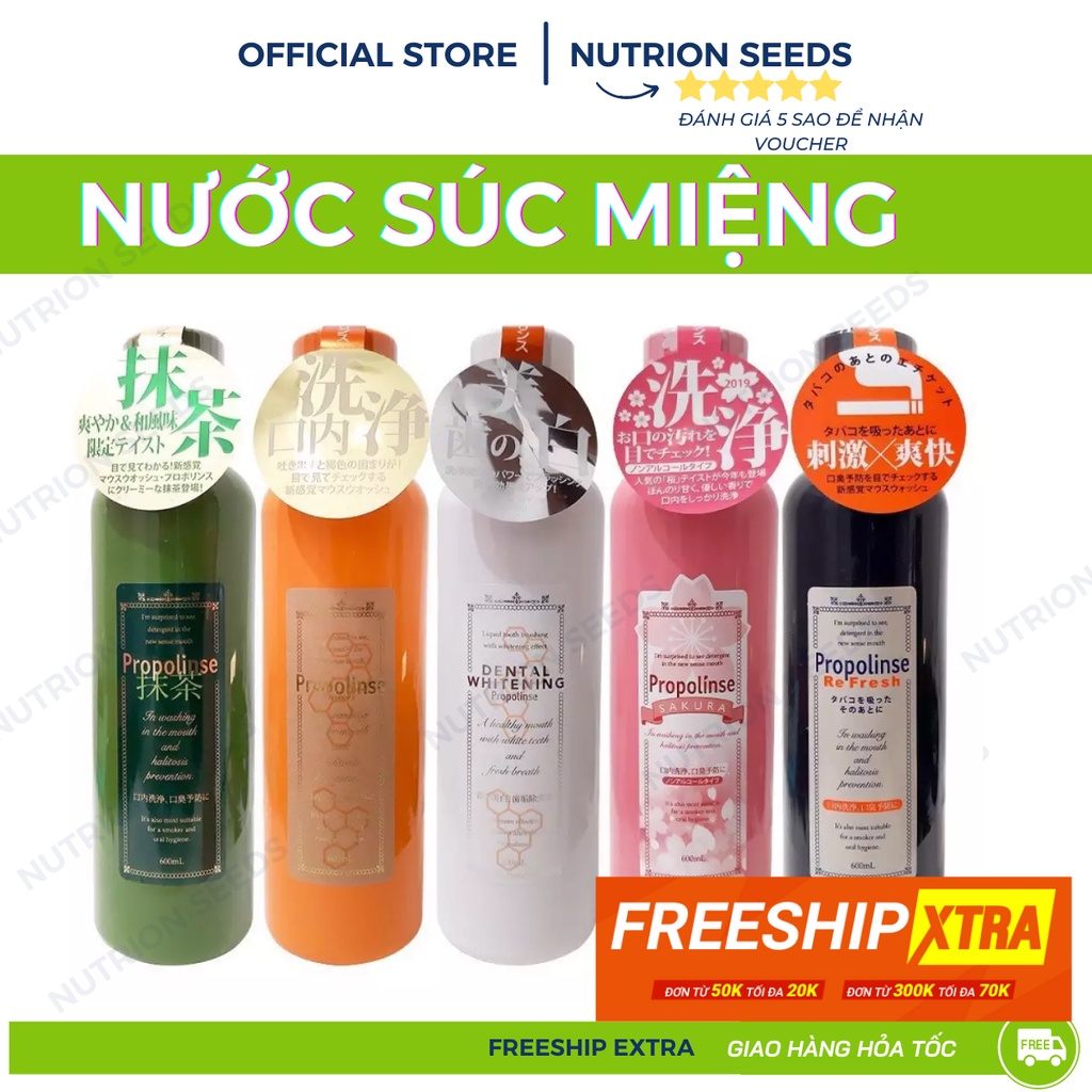 Nước Súc Miệng Propolinse Nhật Bản màu cam 600ML-Có đủ màu cho khách lựa chọn hàng nội địa Nhật Bản