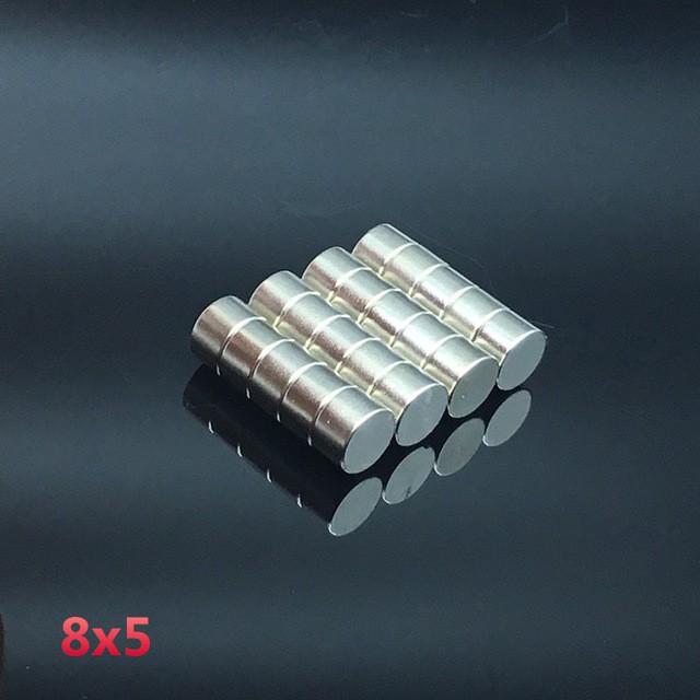 10 viên Nam châm viên trắng mỏng 8x5 mm- loại nam châm đất hiếm lực hút mạnh