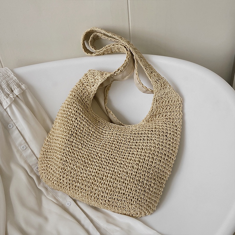 Túi đeo vai IELGY đan rơm sức chứa lớn thời trang đi biển cho nữ