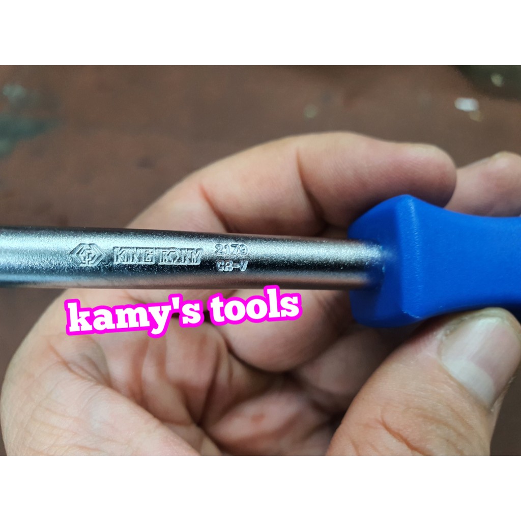 Cán vặn đầu tuýp 1/4 Kingtony model 2179DF dài 150mm cán nhựa xanh, cán vít