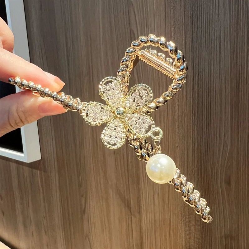 Kẹp Tóc Hình Hoa Đính Ngọc Trai Nhân Tạo Thời Trang