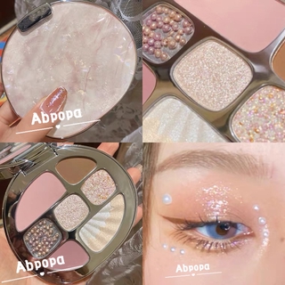 [Hàng mới về] Bảng Phấn Mắt 8 Màu Lì / Nhũ Ngọc Trai Lấp Lánh Kết Hợp Phấn Má Hồng