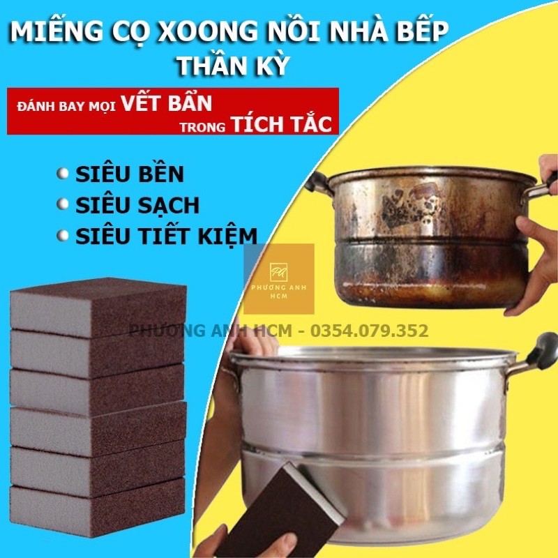 Mút Xốp Cọ (Chà) Nồi Niêu, Xoong Chảo, Inox, Bồn Sứ - Miếng Rửa Chén Bát Đa Năng