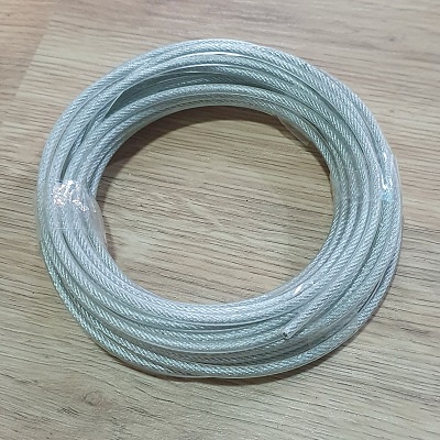Cuộn 10 Mét Hoặc 20 Mét Dây Cáp Thép Bọc Nhựa Phi 3,5mm Tặng 2 Ốc Siết Cáp Tương Xứng Loại Dây Nhỏ Dẻo